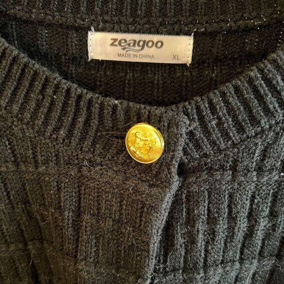 Crew Neck Button Down Cardigan Knit Sweater - Picture 2 of 6